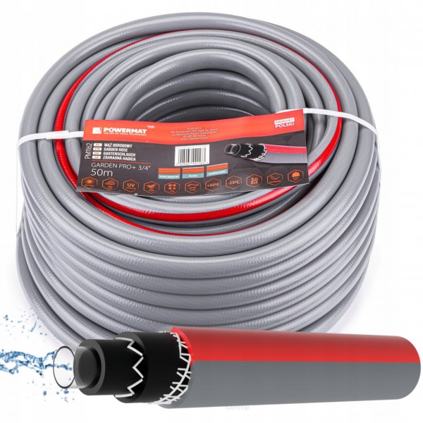 WĄŻ OGRODOWY ZBROJONY 6-WARSTWOWY 30BAR 3/4'' 50M DO WODY PRODUKT POLSKI WĄŻ OGRODOWY ZBROJONY 6-WARSTWOWY 30BAR 3/4'' 50M DO WODY PRODUKT POLSKI