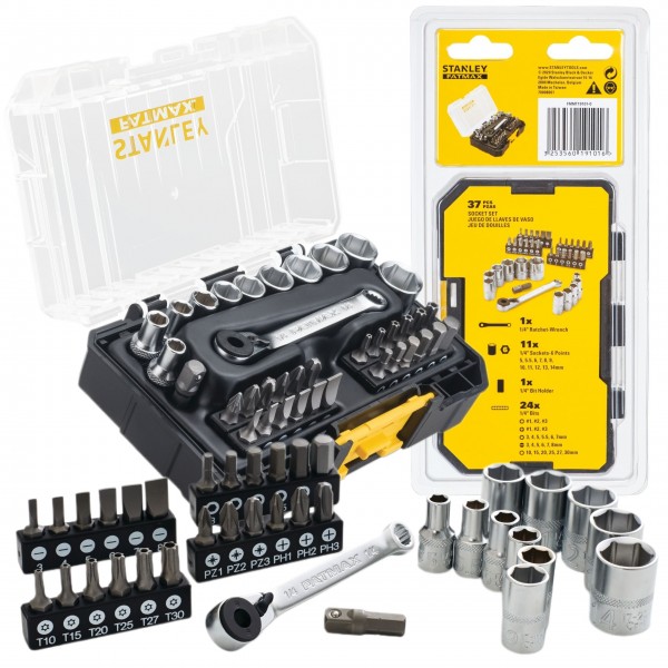 STANLEY ZESTAW MECHANICZNY 1/4" 37el MODUŁ PRO-STACK S FATMAX FMMT19101-0 STANLEY ZESTAW MECHANICZNY 1/4" 37el MODUŁ PRO-STACK S FATMAX FMMT19101-0