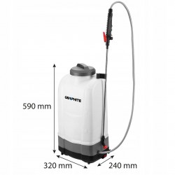 GRAPHITE OPRYSKIWACZ PLECAKOWY AKUMULATOROWY ELEKTRYCZNY 15L 18V +DYSZE 2Ah