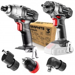 GRAPHITE ZESTAW WIERTARKO-WKRĘTARKA + ZAKRĘTARKA AKUMULATOROWA 18V 58GS002