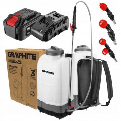 GRAPHITE OPRYSKIWACZ PLECAKOWY AKUMULATOROWY ELEKTRYCZNY 15L 18V +DYSZE 4Ah