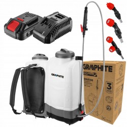 GRAPHITE OPRYSKIWACZ PLECAKOWY AKUMULATOROWY ELEKTRYCZNY 15L 18V +DYSZE 2Ah