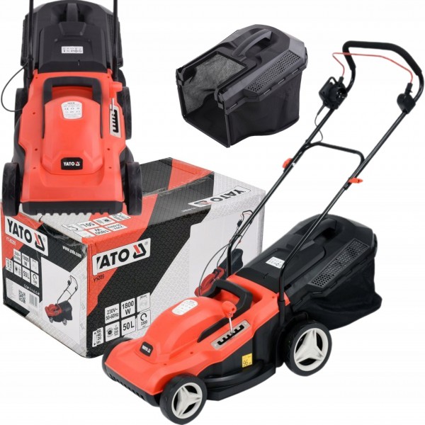 YATO KOSIARKA ELEKTRYCZNA 1800W DO TRAWY LEKKA 38CM 50L REGULACJA YT-85205 YATO KOSIARKA ELEKTRYCZNA 1800W DO TRAWY LEKKA 38CM 50L REGULACJA YT-85205