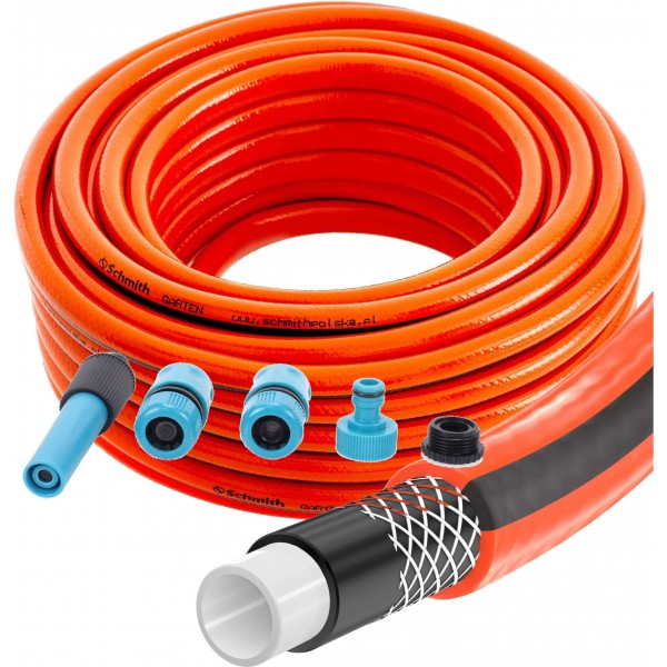 SCHMITH WĄŻ OGRODOWY 4-WARSTWOWY 20BAR 3/4" 25m UV SGWO PREMIUM + ZŁĄCZKI