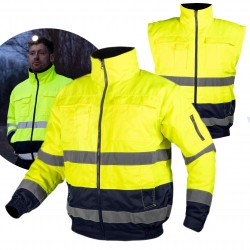 NEO KURTKA ROBOCZA OSTRZEGAWCZA 3w1 OCIEPLANA ŻÓŁTO-GRANATOWA 81-714 R. XXL