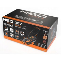 NEO KOSIARKA AKUMULATOROWA 36V 380MM KOSZ 45L BEZSZCZOTKOWA DO TRAWY 38cm