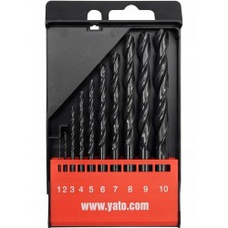 YATO ZESTAW WIERTEŁ DO METALU HSS 1-10MM KPL KASETA 10 SZTUK