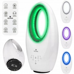 VELANO WENTYLATOR BEZŁOPATKOWY 60W LED OSCYLACJA REGULACJA PILOT VELWEB0001