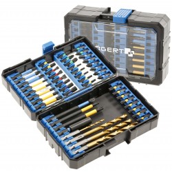 HOGERT ZESTAW BITÓW UDAROWYCH I WIERTŁA DO METALU 56 SZTUK 1/4" HT1S803