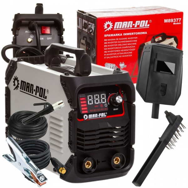 SPAWARKA INWERTOROWA INWERTEROWA 300A LCD MMA IGBT TIG LIFT MASKA PRZEWODY