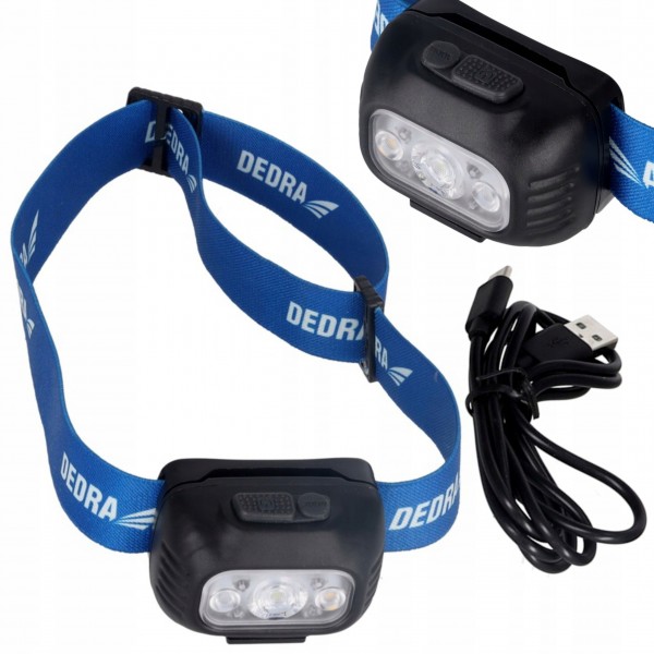 DEDRA LATARKA CZOŁOWA AKUMULATOROWA 1800MAH 650LM CZUJNIK RUCHU NA GŁOWĘ DEDRA LATARKA CZOŁOWA AKUMULATOROWA 1800MAH 650LM CZUJNIK RUCHU NA GŁOWĘ