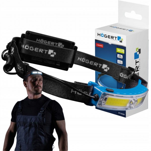 HOGERT LAMPA CZOŁOWA COB XPG USB-C AKUMULATOR LI-ION 6 TRYBÓW HT1E428 HOGERT LAMPA CZOŁOWA COB XPG USB-C AKUMULATOR LI-ION 6 TRYBÓW HT1E428