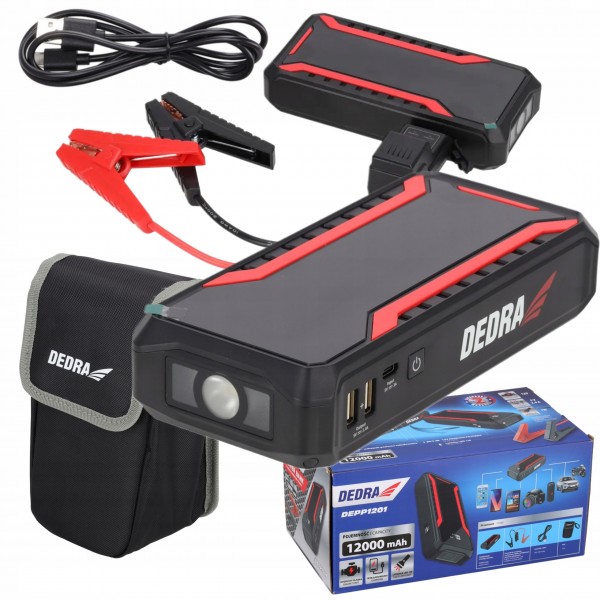 DEDRA URZĄDZENIE ROZRUCHOWE POWERBANK BOOSTER JUMP STARTER 12000 MAH 1200A DEDRA URZĄDZENIE ROZRUCHOWE POWERBANK BOOSTER JUMP STARTER 12000 MAH 1200A