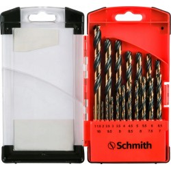 SCHMITH ZESTAW WIERTEŁ DO METALU HSS PRO 19 SZT WALIZKA SQWMP-011