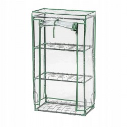 DEDRA SZKLARNIA OGRODOWA SKŁADANA 46x24x80cm NA ZAMEK STAL FOLIA PCV 3PÓŁKI