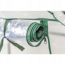 DEDRA SZKLARNIA OGRODOWA SKŁADANA 143x73x195 cm NA ZAMEK STAL PCV 4 PÓŁKI