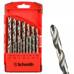 SCHMITH ZESTAW WIERTEŁ DO METALU HSS 1-10 mm 19 szt WALIZKA SQWM-011