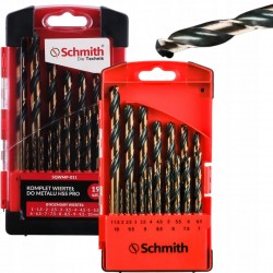 SCHMITH ZESTAW WIERTEŁ DO METALU HSS PRO 19 SZT WALIZKA SQWMP-011