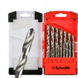 SCHMITH ZESTAW WIERTEŁ DO METALU HSS 1-10 mm 19 szt WALIZKA SQWM-011