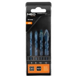 NEO ZESTAW WIERTEŁ UNIWERSALNYCH HEX 6,8,10,12 MM 08-946