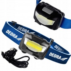DEDRA LATARKA CZOŁOWA CZOŁÓWKA AKUMUL. 1200MAH 150LM CZUJNIK RUCHU NA GŁOWĘ
