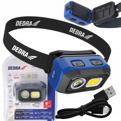 DEDRA LATARKA CZOŁOWA 500LM CZUJNIK RUCHU AKU 1000MAH/ 3XAAA BAT L1015
