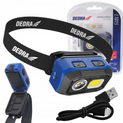 DEDRA LATARKA CZOŁOWA 500LM CZUJNIK RUCHU AKU 1000MAH/ 3XAAA BAT L1015