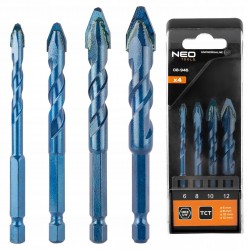 NEO ZESTAW WIERTEŁ UNIWERSALNYCH HEX 6,8,10,12 MM 08-946