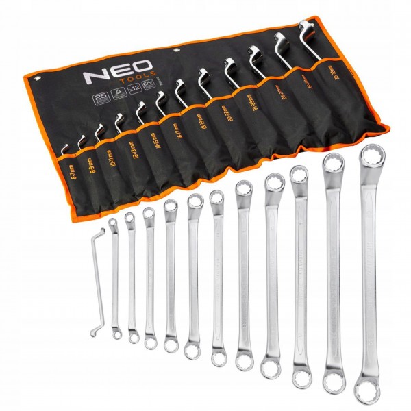 NEO ZESTAW KLUCZE OCZKOWE ODGIĘTE 6-32MM 12szt PŁACHTA 09-952 GIĘTE WYGIĘTE NEO ZESTAW KLUCZE OCZKOWE ODGIĘTE 6-32MM 12szt PŁACHTA 09-952 GIĘTE WYGIĘTE