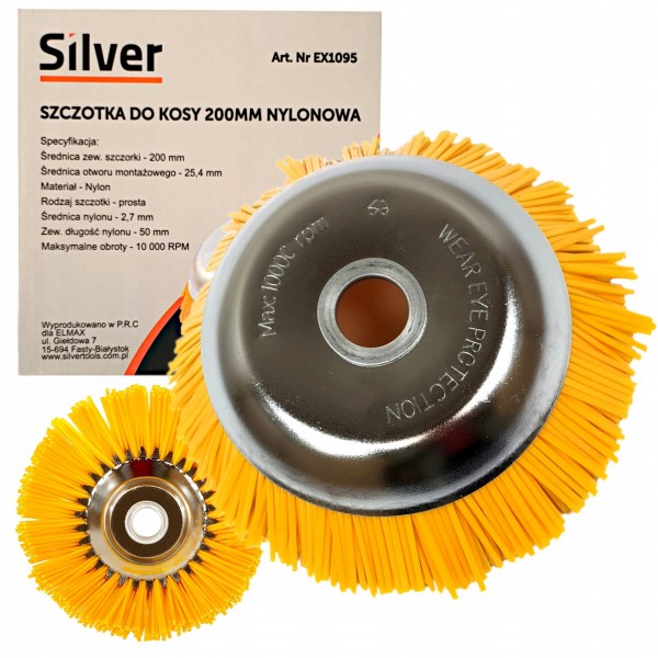 SZCZOTKA NYLONOWA TARCZA GŁOWICA DO KOSY CZYSZCZENIA 200/25,4 EX1095