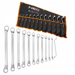 NEO ZESTAW KLUCZE OCZKOWE ODGIĘTE 6-32MM 12szt PŁACHTA 09-952 GIĘTE WYGIĘTE