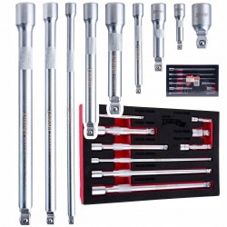 TVARDY ZESTAW PRZEDŁUŻEK UCHYLNYCH 1/4" 3/8" 1/2" CRV 9SZT. T00131
