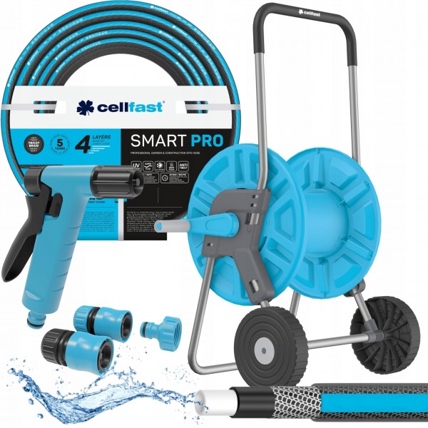 ZESTAW SMART PRO WÓZEK +WĄŻ OGRODOWY 4-WARSTW 1/2" 20M +ZRASZACZ 3xZŁĄCZKI ZESTAW SMART PRO WÓZEK +WĄŻ OGRODOWY 4-WARSTW 1/2" 20M +ZRASZACZ 3xZŁĄCZKI