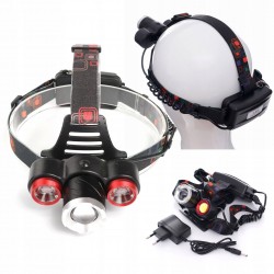 KRAFT&DELE LATARKA CZOŁOWA CZOŁÓWKA LAMPKA NA BIWAK WATERPROOF T6LED KD1245