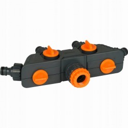 SCHMITH POCZWÓRNY ROZDZIELACZ WĘŻA Z ZAWORKAMI DO KRANU 3/4 1/2" SGRO-02