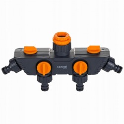 SCHMITH POCZWÓRNY ROZDZIELACZ WĘŻA Z ZAWORKAMI DO KRANU 3/4 1/2" SGRO-02