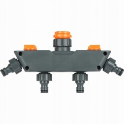 SCHMITH POCZWÓRNY ROZDZIELACZ WĘŻA Z ZAWORKAMI DO KRANU 3/4 1/2" SGRO-02