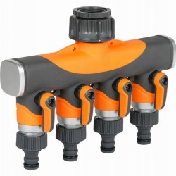 SCHMITH POCZWÓRNY ROZDZIELACZ WĘŻA Z ZAWORKAMI KRAN 3/4" 1/2" SCH14W02210