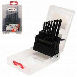 YATO WIERTŁA PRAKTYCZNE DO METALU HSS 19SZT 1-10MM ORGANIZER YT-4462