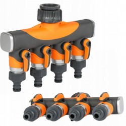 SCHMITH POCZWÓRNY ROZDZIELACZ WĘŻA Z ZAWORKAMI KRAN 3/4" 1/2" SCH14W02210
