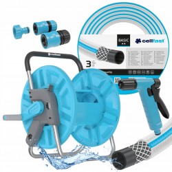 ZESTAW CELLFAST STOJAK +WĄŻ OGRODOWY 3 WARSTW 3/4" 20M +ZRASZACZ +3xZŁĄCZKA