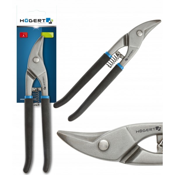 HOGERT NOŻYCE DO CIĘCIA BLACHY METALU RĘCZNE LEWE 250MM 1,0MM HT3B507