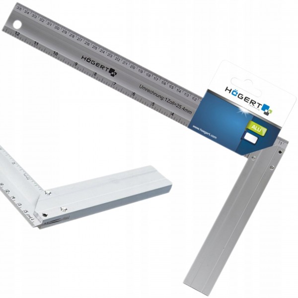 HOGERT KĄTOWNIK STOLARSKI ALUMINIOWY 350X 190MM HT4M203 HOGERT KĄTOWNIK STOLARSKI ALUMINIOWY 350X 190MM HT4M203
