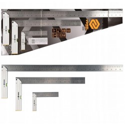 ZESTAW KOMPLET KĄTOWNIKI METALOWE ZE STOPKĄ I LIBELLĄ 150/400/700 MM
