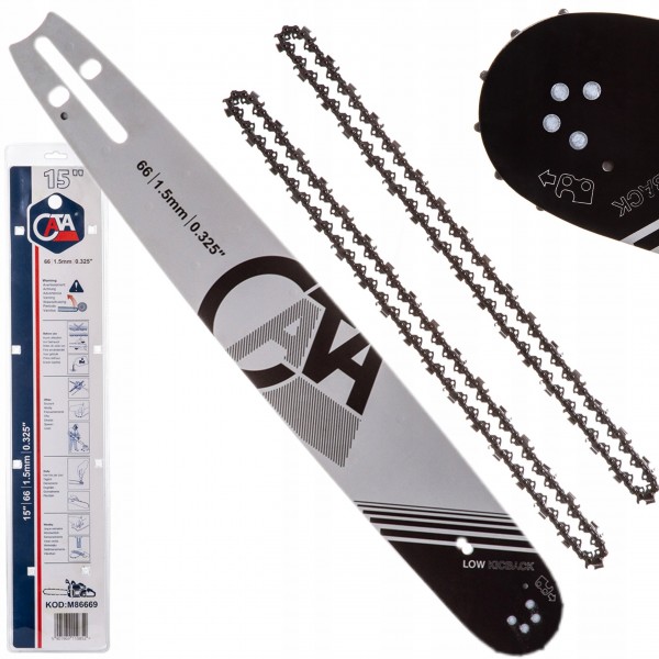 PROWADNICA Z 2 ŁAŃCUCHAMI 15" 66 1,5mm 0,325" MGP-40S CATA M86669 PROWADNICA Z 2 ŁAŃCUCHAMI 15" 66 1,5mm 0,325" MGP-40S CATA M86669