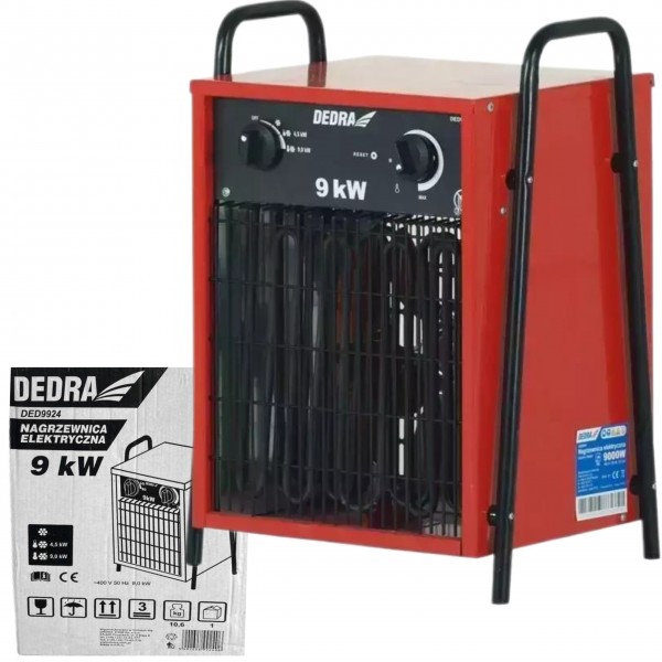DEDRA NAGRZEWNICA ELEKTRYCZNA 9KW 400V KWADRATOWA CZERWONA DED9924 DEDRA NAGRZEWNICA ELEKTRYCZNA 9KW 400V KWADRATOWA CZERWONA DED9924