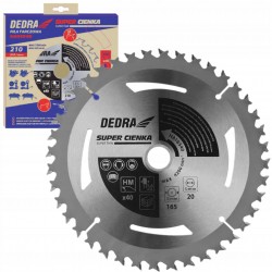 DEDRA PIŁA TARCZOWA DO DREWNA SUPER CIENKA 24 ZĘBY 165x20x0,7x1,6mm HA16524
