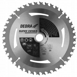 DEDRA PIŁA TARCZOWA DO DREWNA SUPER CIENKA 24 ZĘBY 165x20x0,7x1,6mm HA16524