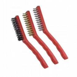 DEDRA ZESTAW KOMPLET SZCZOTEK 3 RZĘDOWYCH MOSIĄDZ STAL NYLON 225MM 2001P71