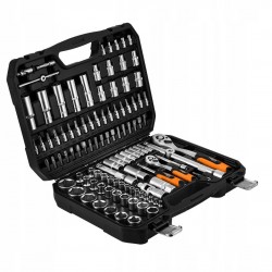 NEO ZESTAW KLUCZY NASADOWYCH 110 ELEMENTÓW 1/2" 1/4" TORX BITY SATYNA WAL.